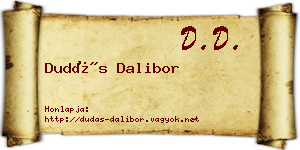 Dudás Dalibor névjegykártya